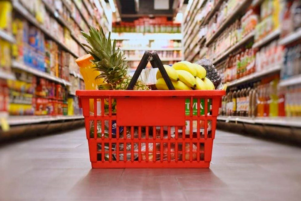 cesta compra roja